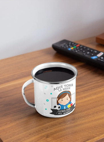 Taza Enlozada Entre Goles Y Café - Vida De Futbolista