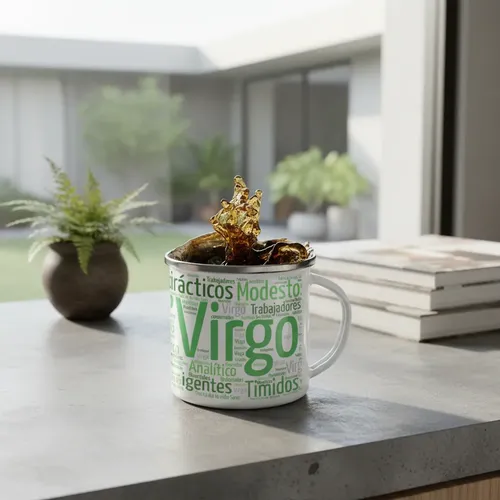 Taza Enlozada Virgo - Perfeccionista Por Excelencia Blanco