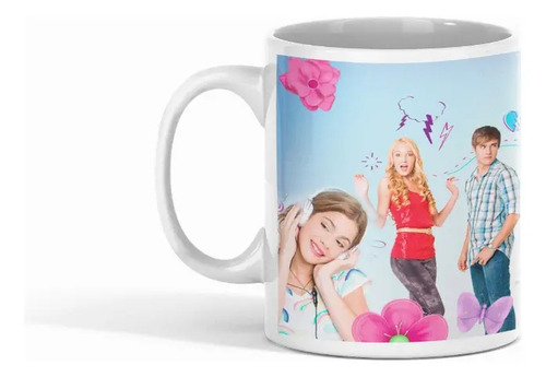 Taza Cantos Y Corazones De Violetta Blanco