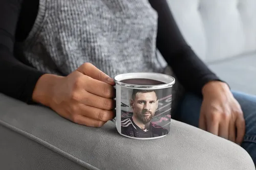 Taza Enlozada Lechera Lionel Messi Inter De Miami Negro Lionel Messi Inter