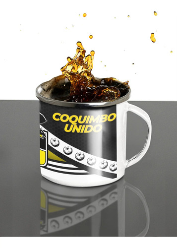 Taza Lechero Enlozado Coquimbo Unido Fútbol Club Chileno Blanco Regalo Coquimbo
