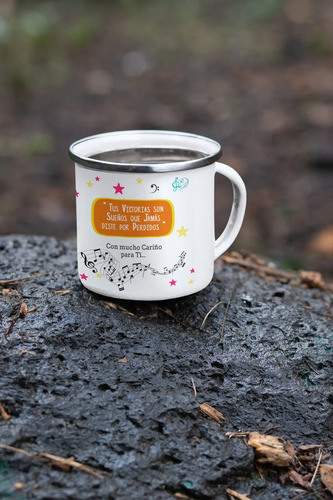 Taza Enlozada Con Notas Y Café - Maestro De Música