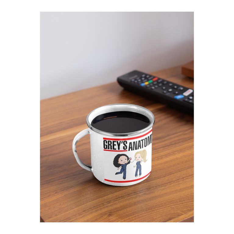 Taza Enlozada Corazones y Cirugías - Greys Anatomy