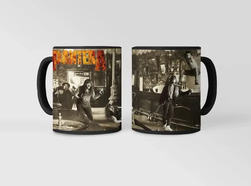 Taza Magica Pantera Banda De Metal Cowboys From Hell Negro Pantera Cowboys From
