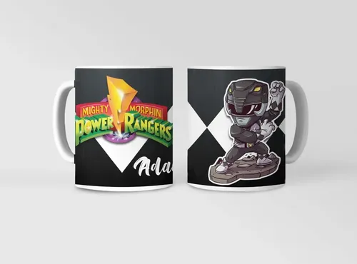Taza Power Ranger Adam - Para Fans Del Ranger Amarillo Blanco