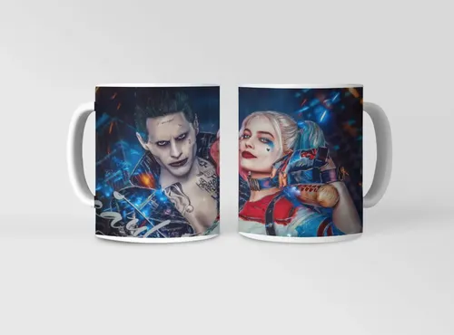Taza Harley Quinn - Caos Colorido Al Calor Blanco