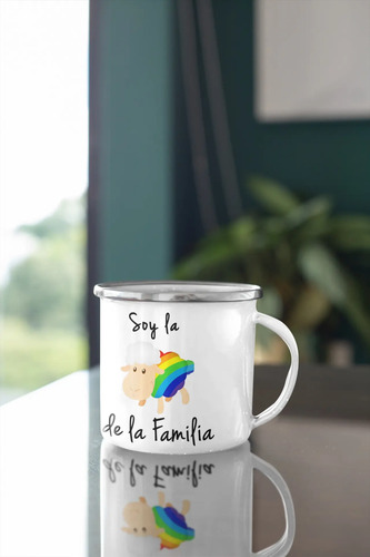 Taza Enlozada La Oveja Multicolor - Celebrando La Diversidad Blanco Celebrando