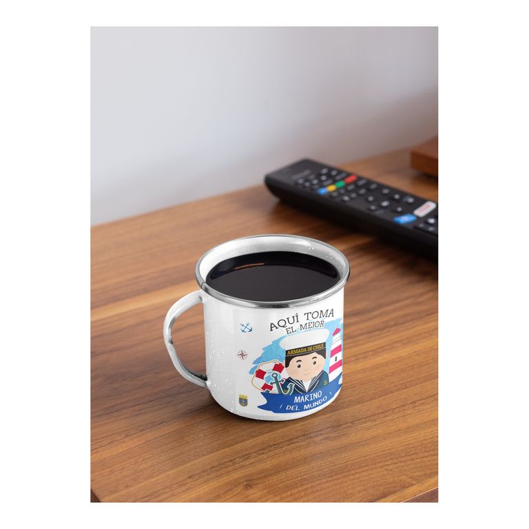 Taza Enlozada Orgullo Marino - Valor y Vigor en Alta Mar M