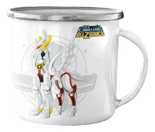 Taza Enlozada Seiya De Pegaso - Espíritu Indomable Blanco