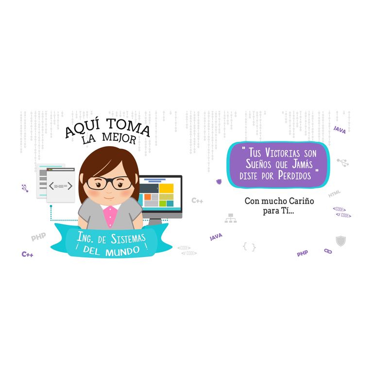 Taza Enlozada Ing. de Sistemas - Codificando el Futuro M