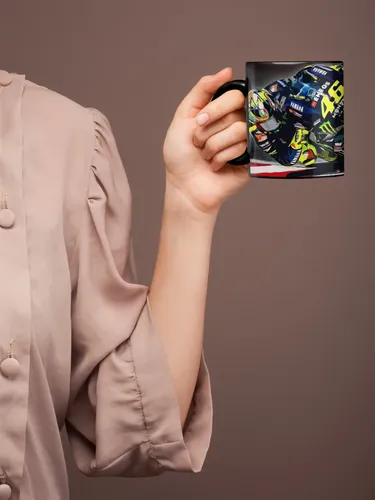 Taza Magica Valentino Rossi 46 - Moto Gp Negro Vr 46