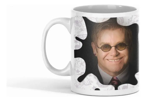 Taza Elton John Diseño Clásico Para Fans Blanco