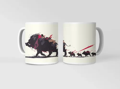 Taza Jabalíes Amorosos ¡familia Y Amor En Cada Taza! Blanco