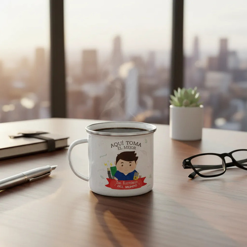 Taza Enlozada Tecnología Y Té - Ingeniero Electrónico Blanco