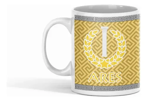 Taza Ares - Para Amantes De La Mitología Griega Blanco