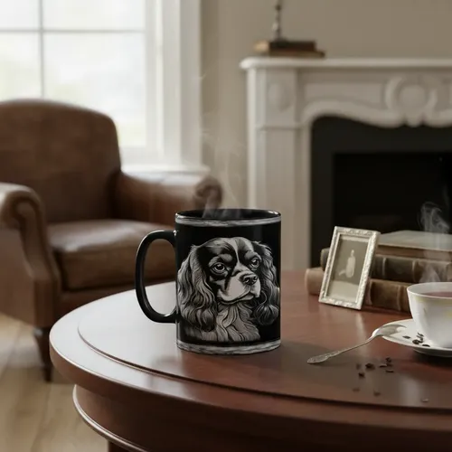 Taza Mágica Mascota Cavalier King Charles Elegancia Negro Mascota