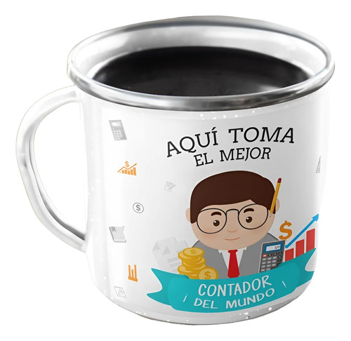 Taza Enlozada Balancea Tu Día Con Café - Contador