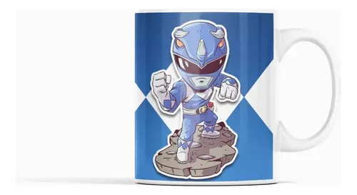 Taza Power Ranger Billy - Para Fans Del Ranger Azul Blanco