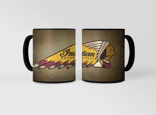 Taza Magica Indian Motocicleta Vintage Negro Indian Motocicleta Vintage