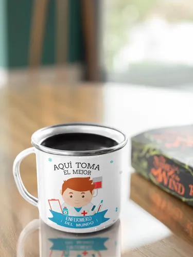 Taza Enlozada Entre Turnos Y Tés - Enfermero