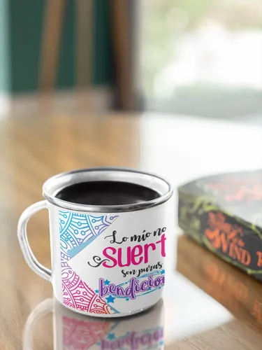 Taza Enlozada Momentos De Paz Y Bendición Blanco Paz Y Bendición