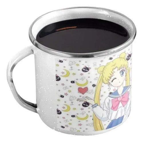 Taza Enlozada Sailor Moon - Luz Luna Blanco
