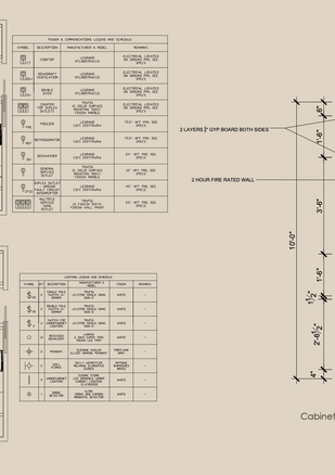 Power & Lighting Plan and Cabinetry Section