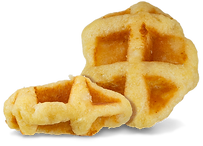 Hartybake Minis product card image — 18g cross-shaped Liège mini waffles for snack packs, meal prep kits, and bulk B2B foodservice