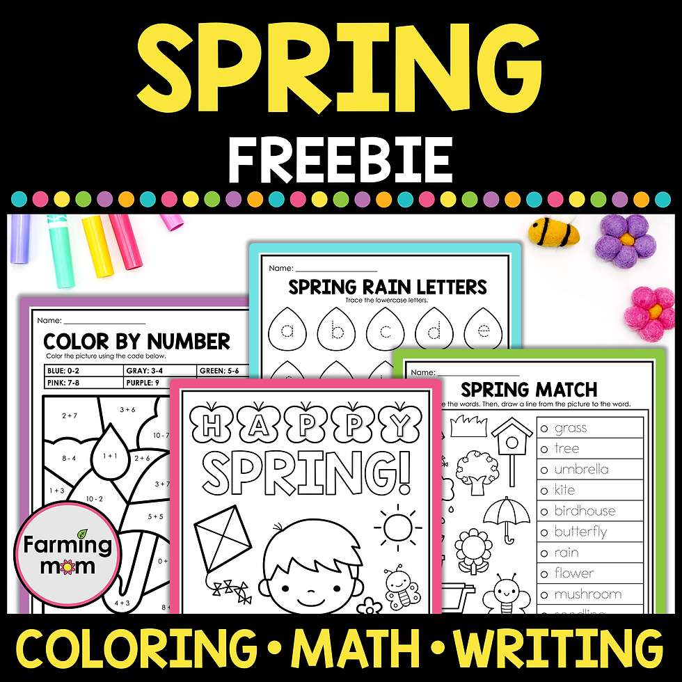 spring coloring pages and worksheets