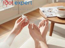 AN AI image of someone applying lacquer to their toenails