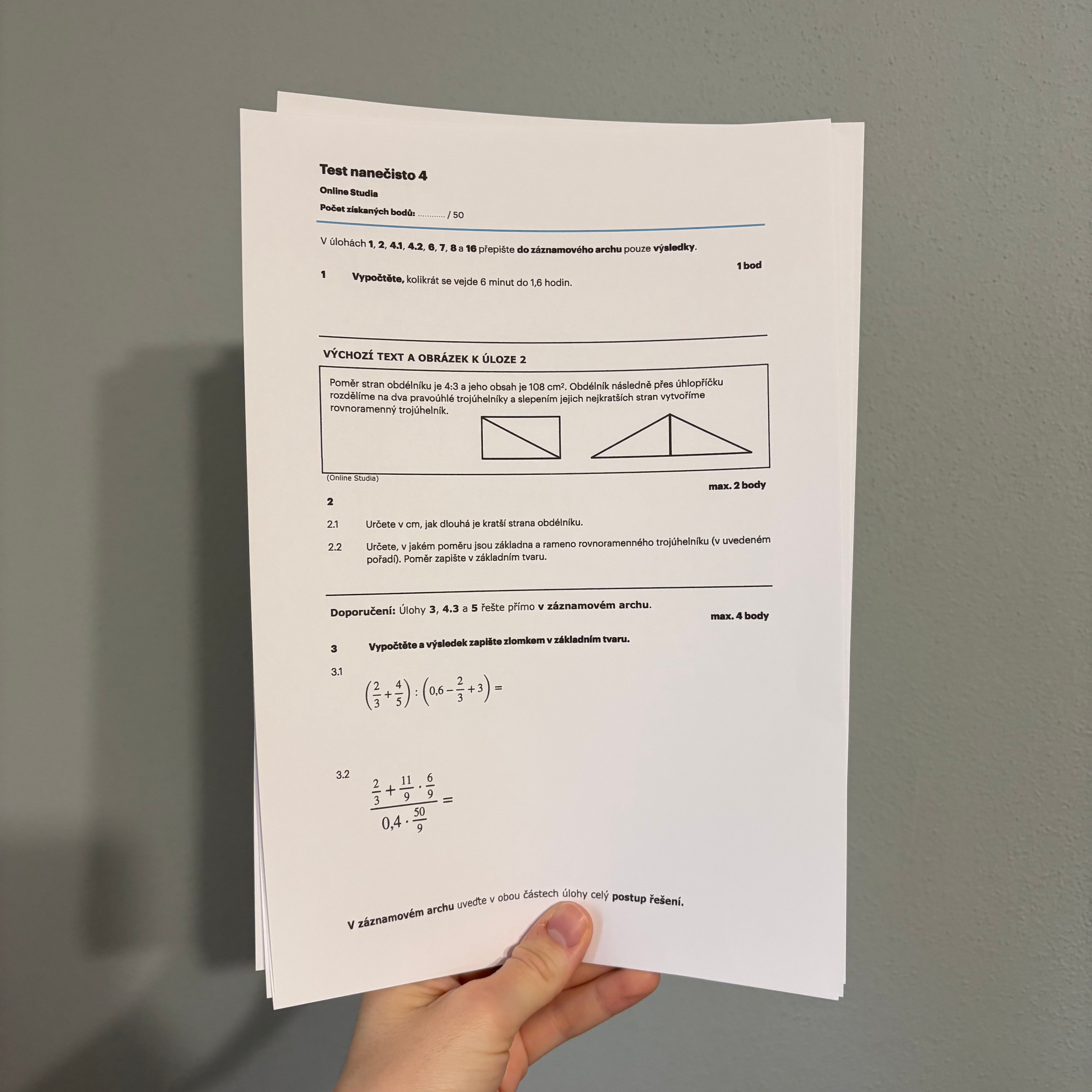 Test nanečisto 4