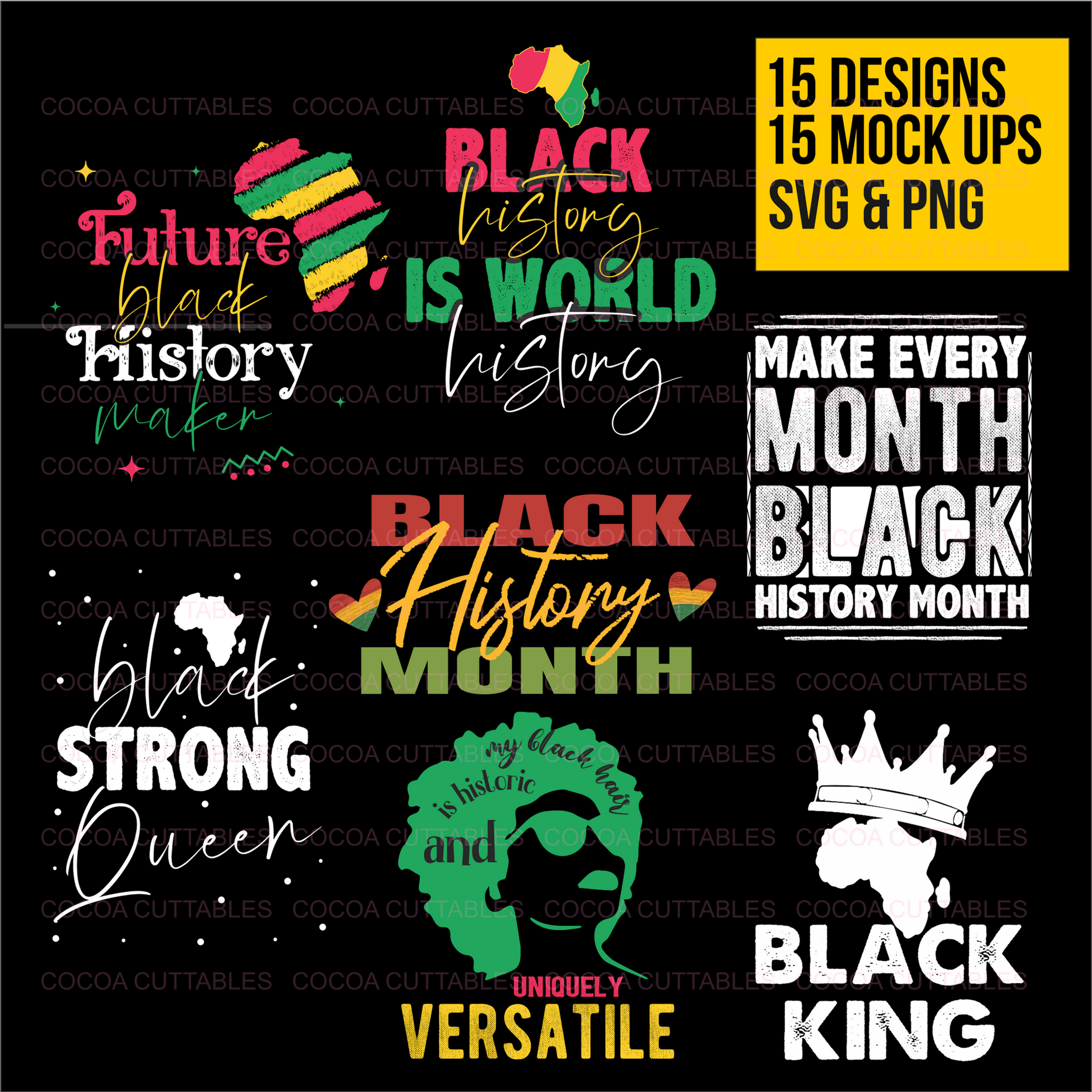 Black History Bundle |  Mock Up included | Instant Download PNG