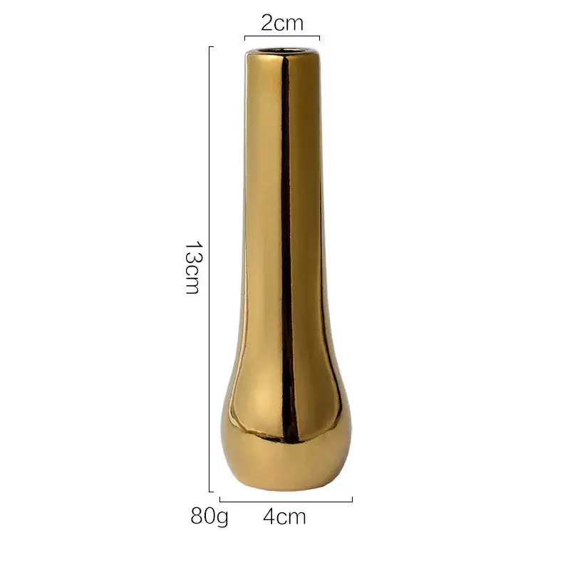 Miniatura: Vaso nórdico de luxo folheado a ouro para decoração de mesa de escritório