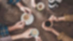 People drinking coffee high angle view
