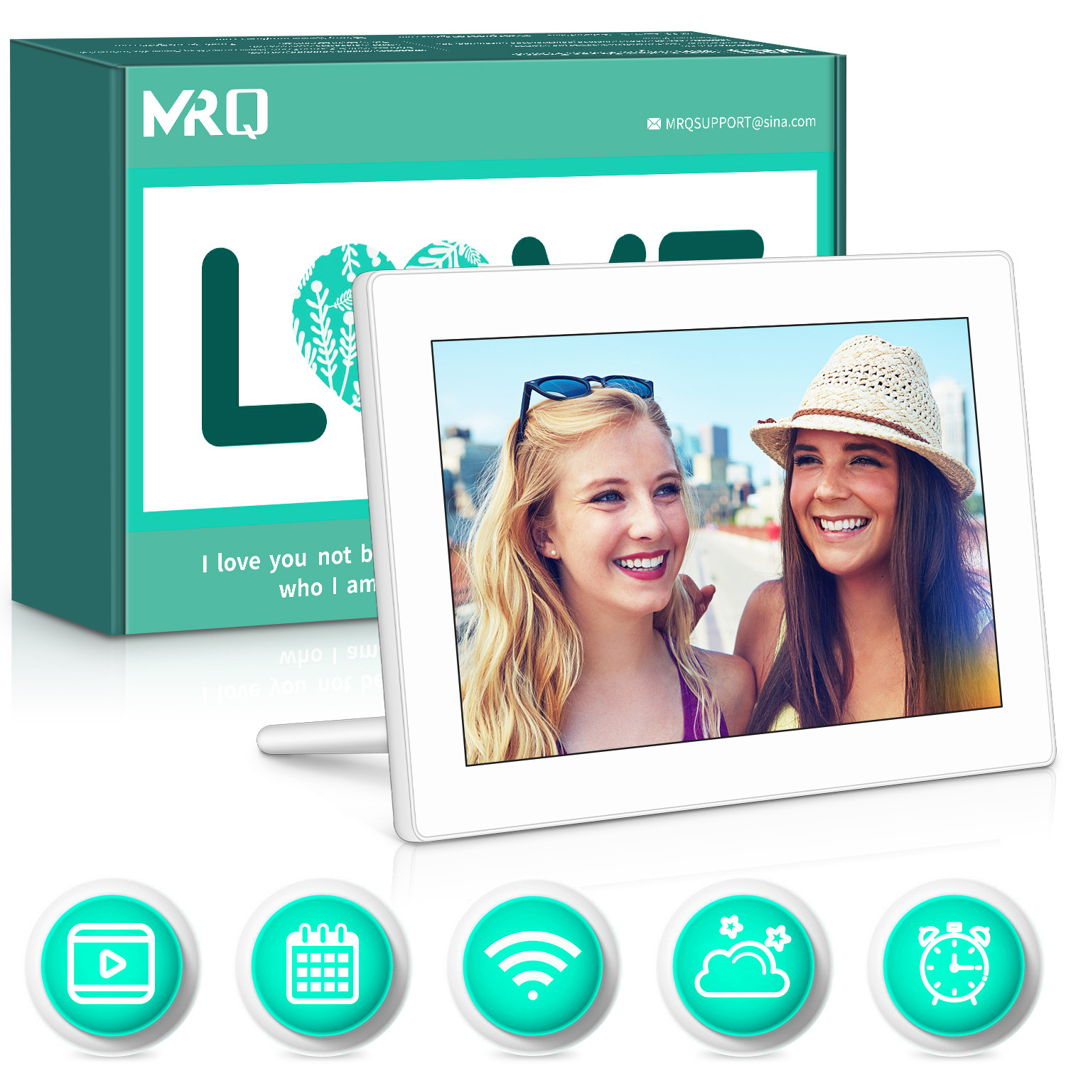 MRQ 10.1 Inch Touchscreen WiFi Digital Photo Frame, Support Email, Cellphone App