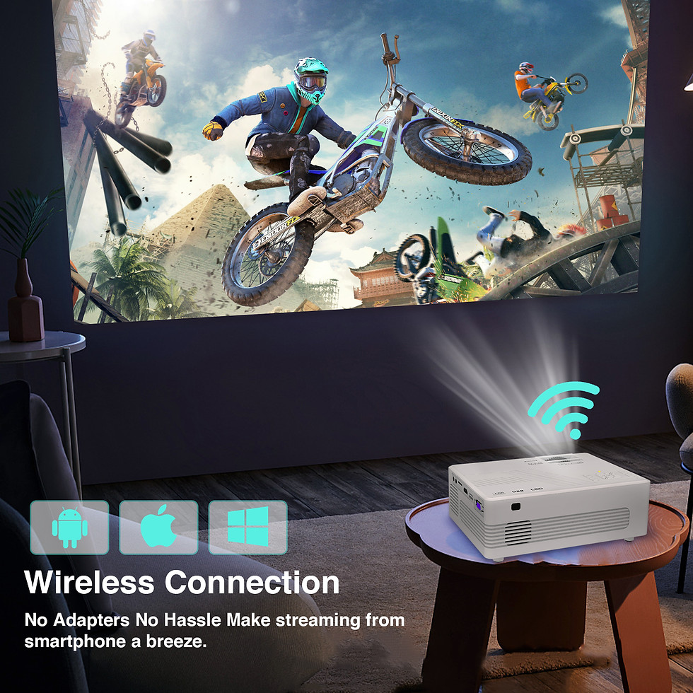 Thumbnail: Vecupou WiFi Projector, Full HD 1080P & Max 200Inch Display Supported Outdoor Mi