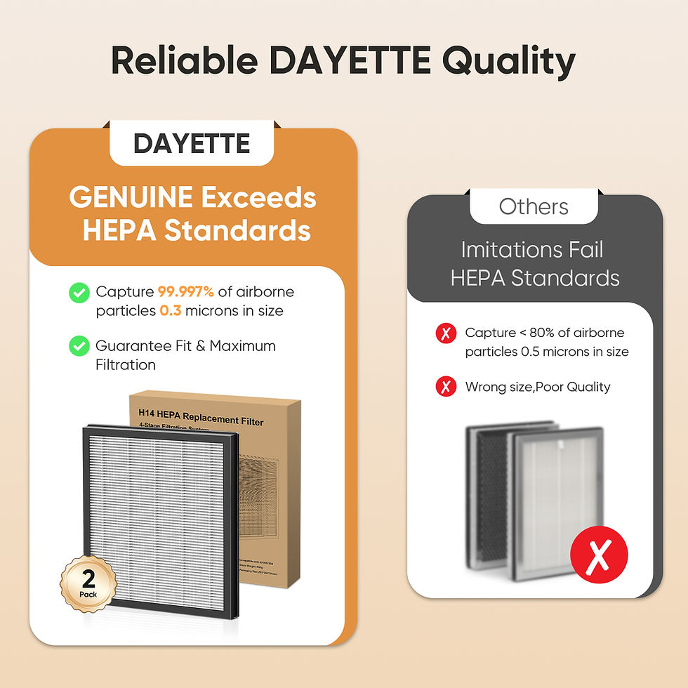 Thumbnail: DAYETTE AP303/304 Replacement H14 HEPA Filter, Designed for Toxin Absorber