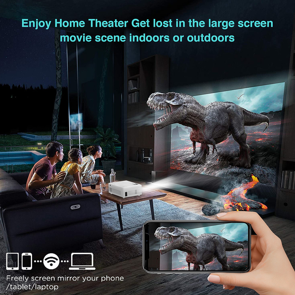 Thumbnail: Vecupou WiFi Projector, Full HD 1080P & Max 200Inch Display Supported Outdoor Mi
