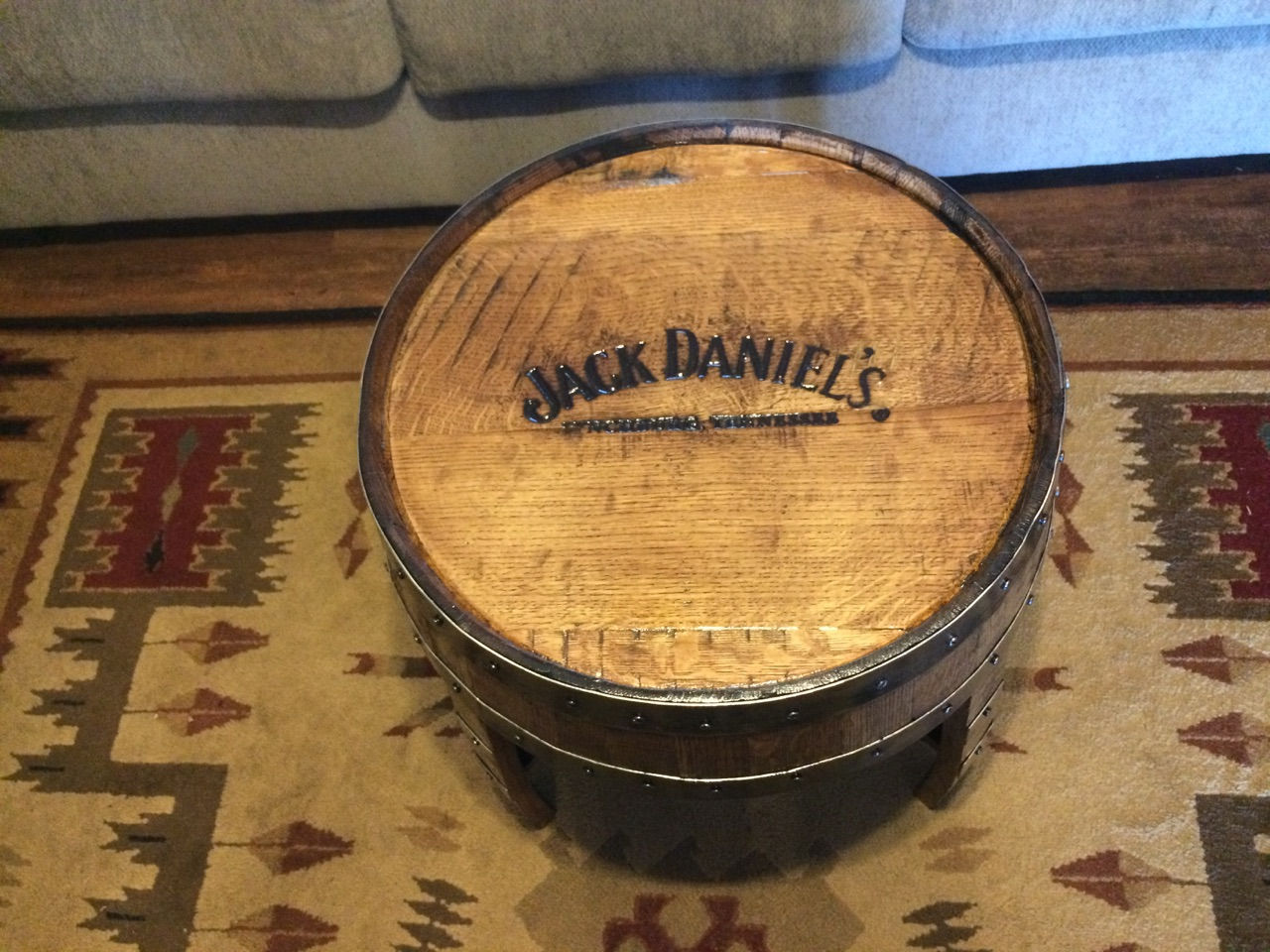 Jack Daniels Whiskey Barrel Side Table