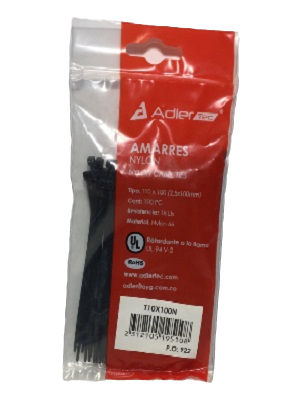 AMARRE PLASTICO 10 CM 2.5 MM 100 UND. NEGRO