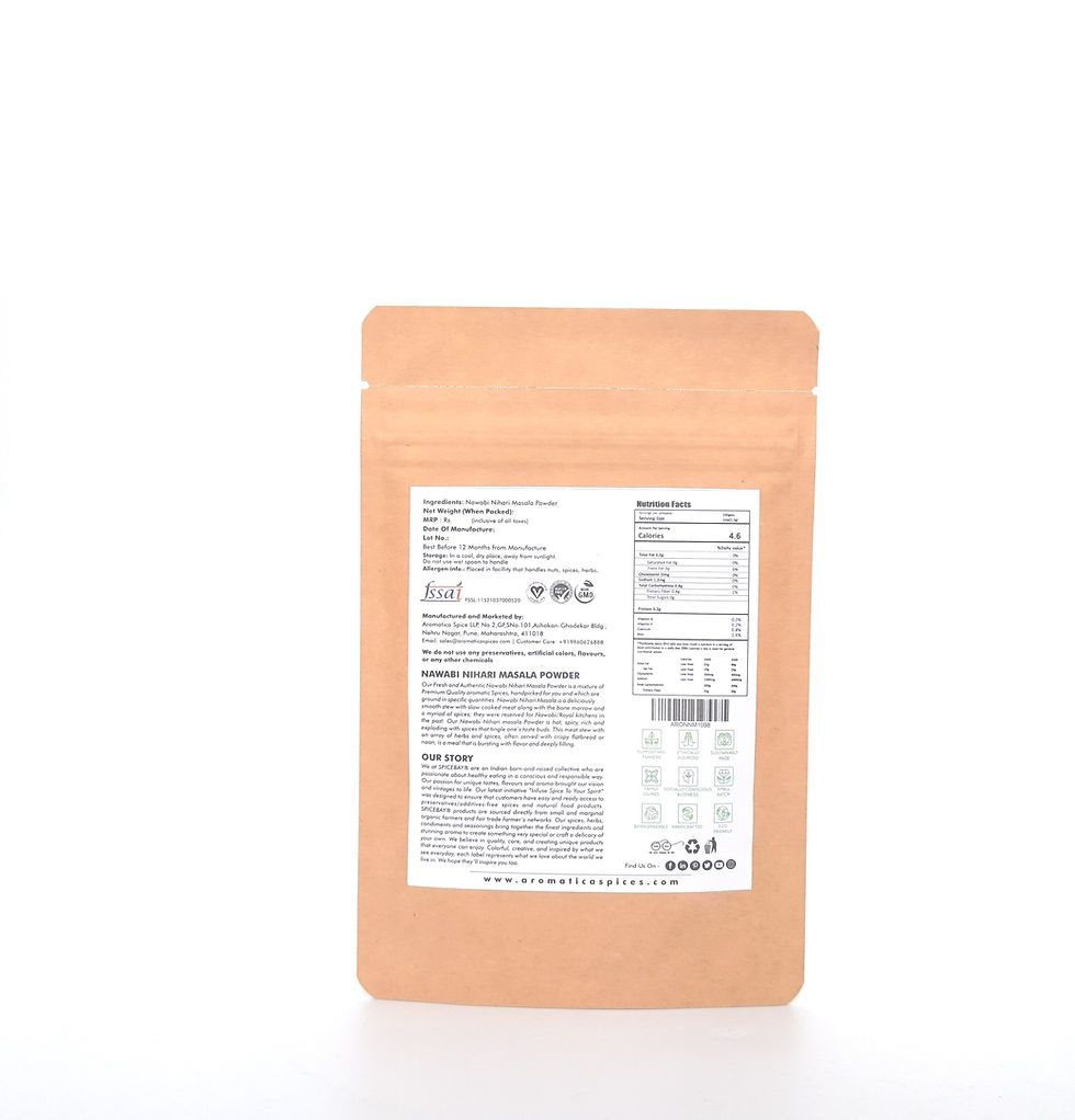 Thumbnail: nihar masala back label