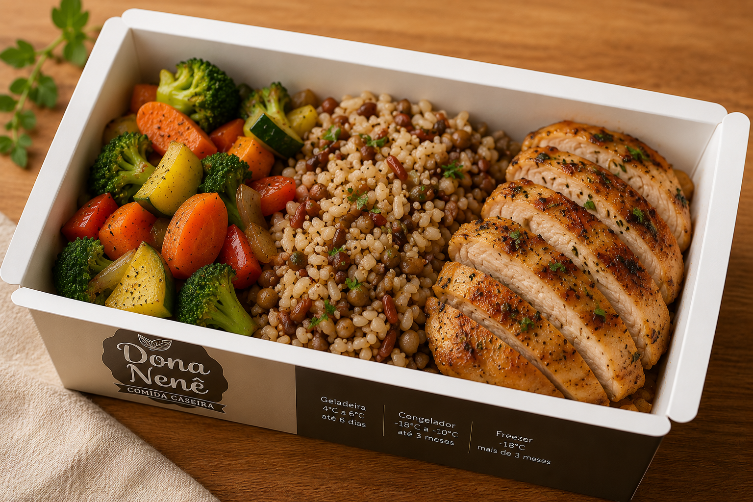 Filé de Sobrecoxa com Arroz e Legumes Salteados