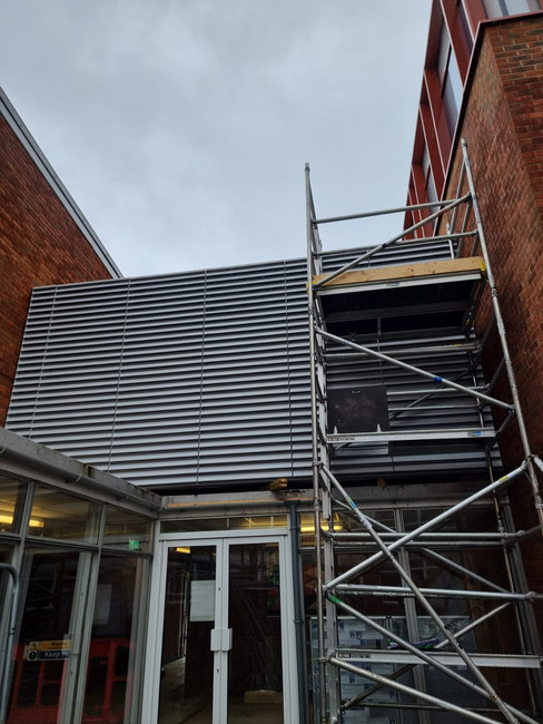 acoustic louvres, louvres, screening, facades, doors, gates, plantscreen, louvre screen, acoustic attenuators, blanking panels, natural ventilation, wall vent, weather louvre, education, metal, aluminium, ppc, polyester powder coated, construction industry, design, architecture design, manufacturing, installation, building