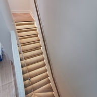 bespoke staircase, floating staircase, cantilever staircase, classic staircase, straigth staircase, L shaped staircase, timber treads, oak, LED lights, timber handrails, frameless glass balustrades, vertical square hangers, tinted glass upstand