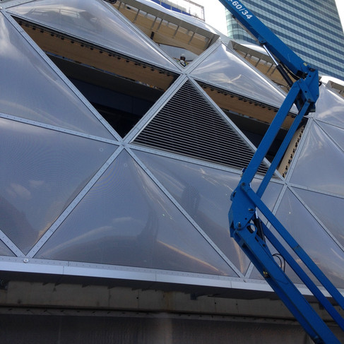 aerofoil fin, elliptical fin, feature fin, bespoke shade, solar shading, brise soleil, architectural screening, facades