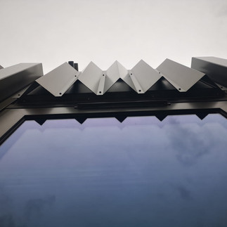 Architectural, Screening, Facades, Matel, Aluminium,Cladding, Profile panels, PPC Bronze, Zig Zag, Wavey