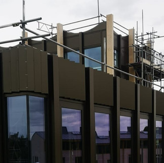 Architectural, Screening, Facades, Metal, Aluminium,Cladding, Profile panels, PPC Bronze, Zig Zag, Wavey