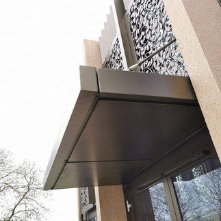 Architectural, Screening, Facades, Metal, Aluminium,Cladding, Profile panels, PPC Bronze, decorative panels, Fretwork, solar shading, brise soleil, Canopy