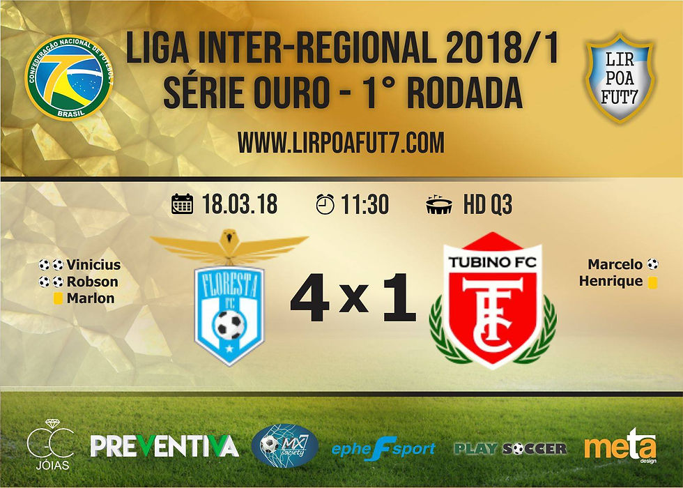 Placar final entre Floresta e Tubino