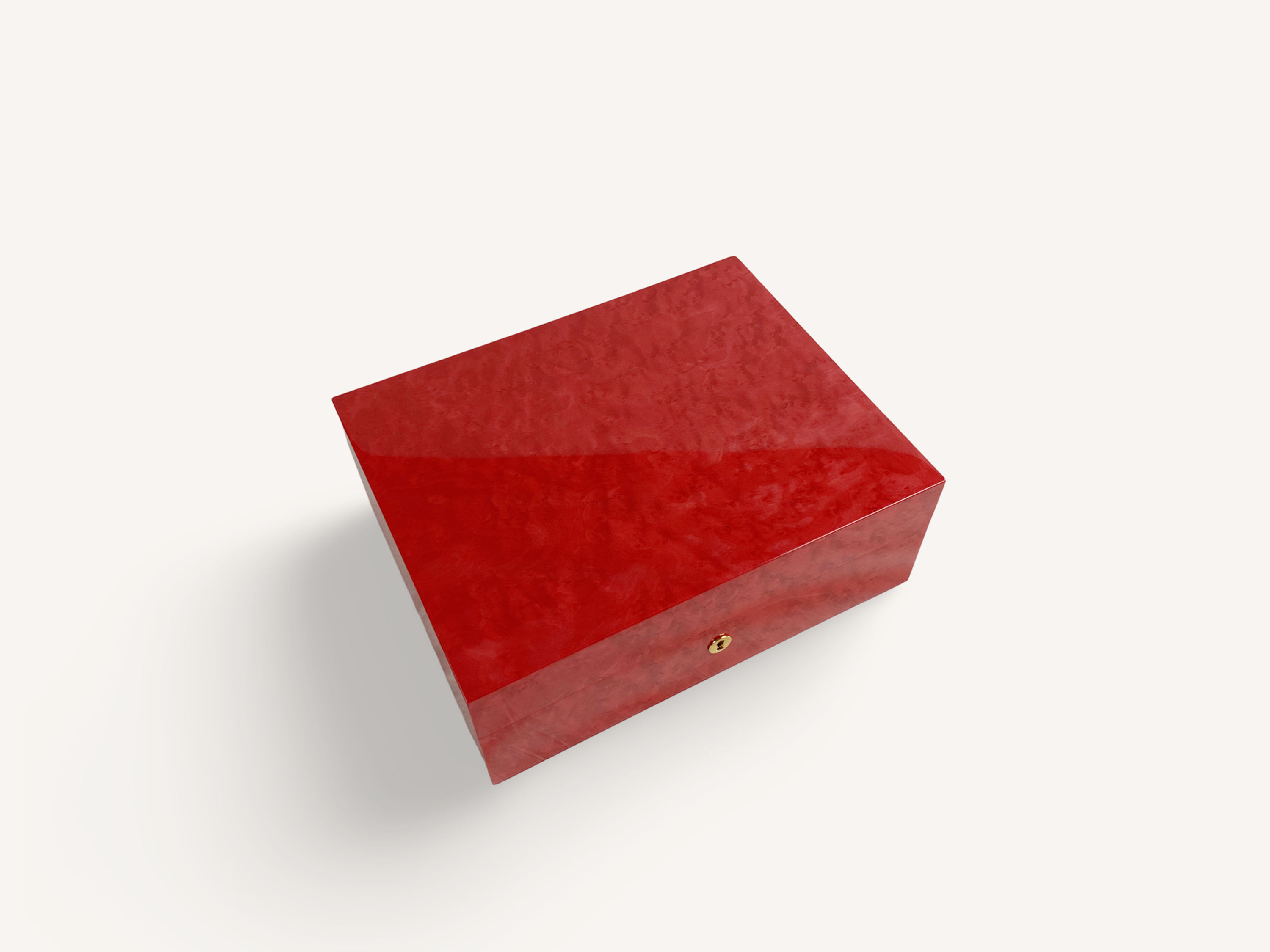 Origin Color - Red Bird’s Eye Maple - Cigar Humidor - 50 cigars